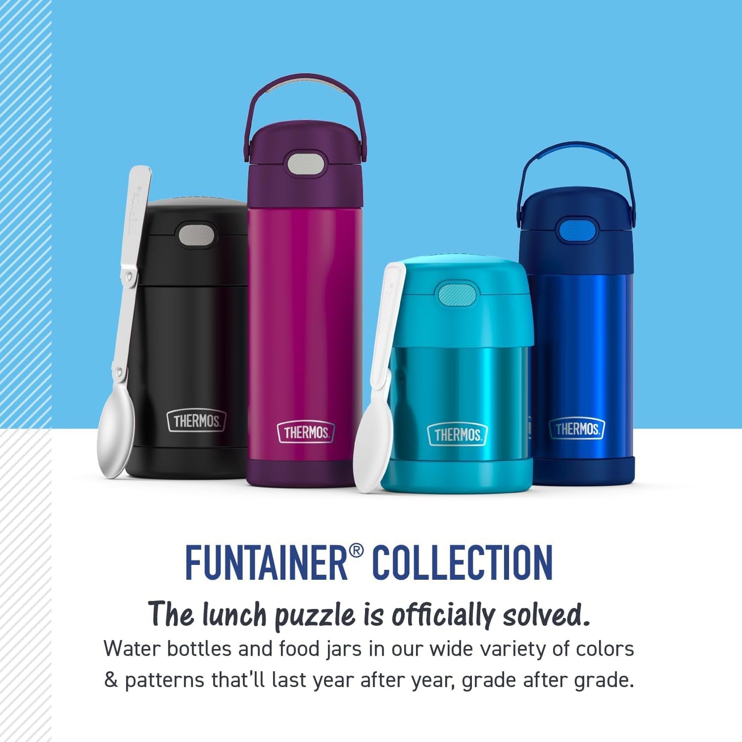 THERMOS FUNTAINER 14 Ounce Stainless Steel Vacuum Insulated Bottle, Minecraft