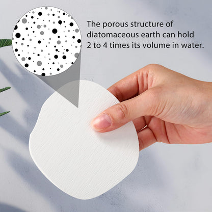 Diatomaceous Earth Coasters Set of 4，Cool Absorbent Quick-Dry Drink Coasters for Desks, Cute Modern Stone Design with Stylish White Aesthetic (White, 8)