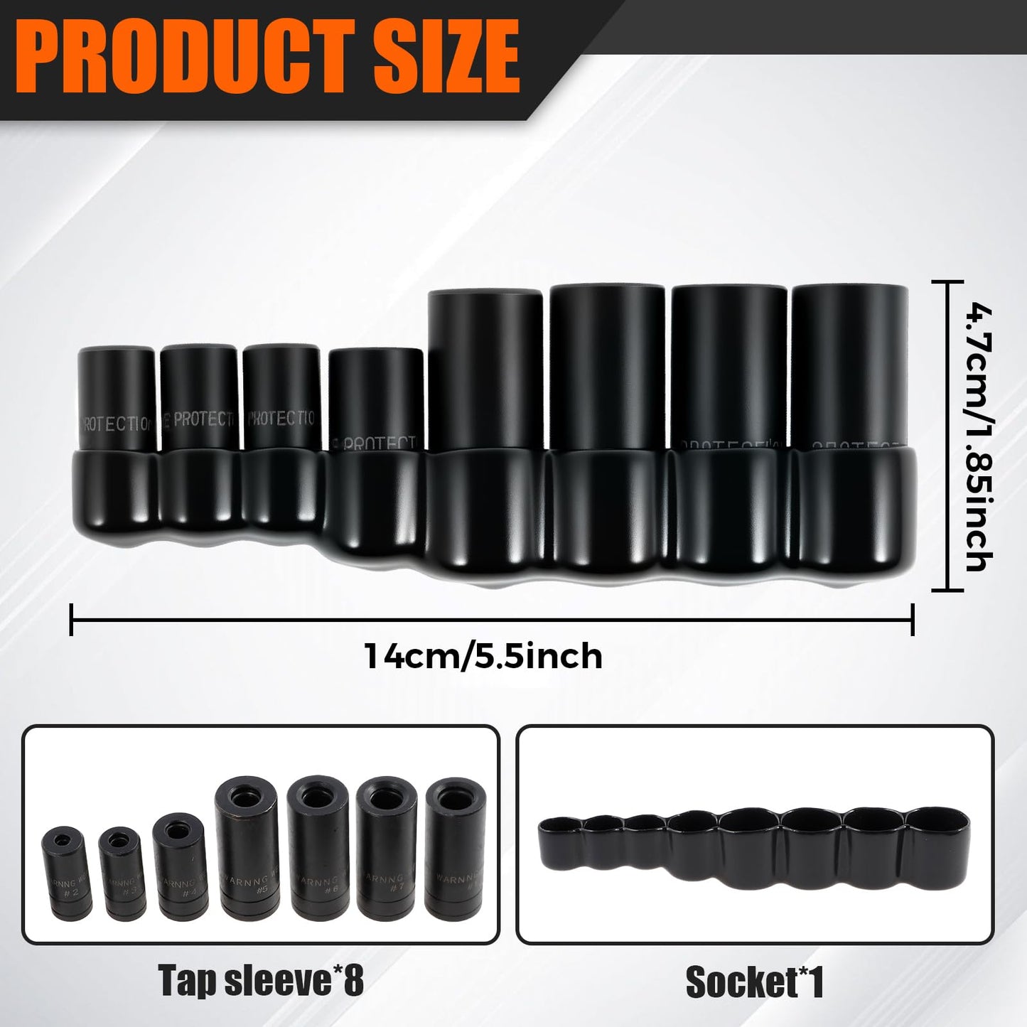 8Pcs Tap and Die Socket Adapter Tap Socket Set 1/4 Inch and 3/8 Inch Tap Holder Socket Kit with Socket Holder for Tight Space Fractional MCTI Standard