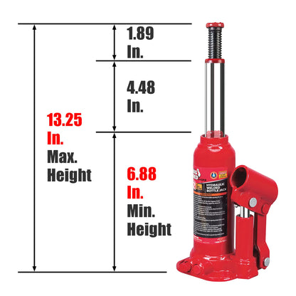 Torin T90203B Big Red Hydraulic Bottle Jack, 2 Ton Capacity