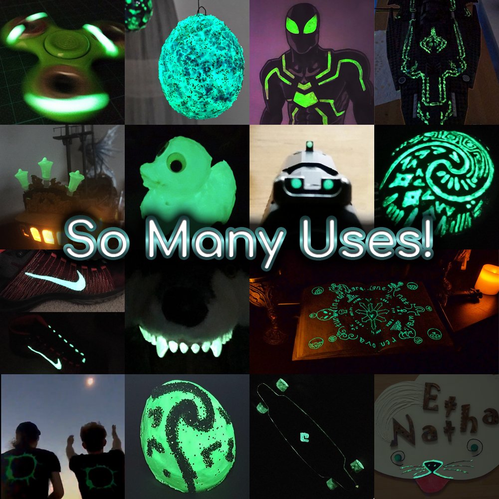 Aquaris Glow in the Dark Paint (50ml) Bright Aqua Glow (Light Blue/Turquoise), Non-Toxic, Water Based, by SpaceBeams