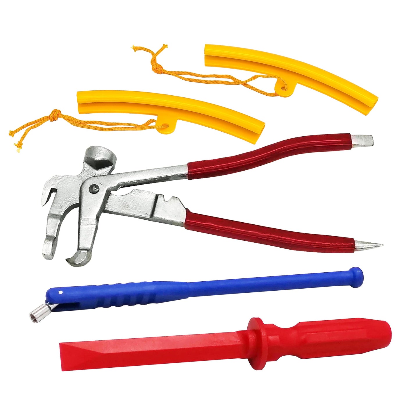 Zerint HT-M52 Wheel Weight Tool Kit;Rim Protector 2pcs, tire Valve Remover 1pc, Weight Remover 1pc and Weight plier 1pc