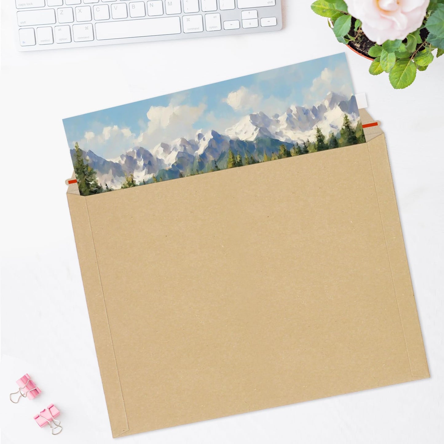 zmybcpack 25 Pack 10x13.5 inch Self Seal Rigid Mailers, Stay Flat Photo Document Mailers Kraft Cardboard Envelopes Photography Mailers for Papers, Photos, Document
