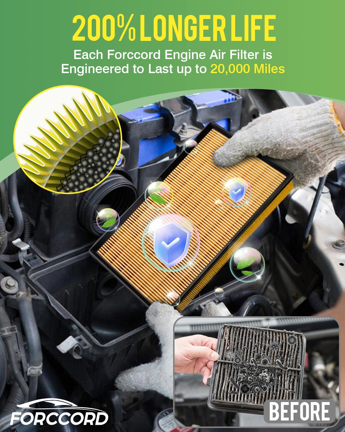 [2-Pack] Cabin & Engine Air Filter Fit for Toyota RAV4 Hybrid (2019-2025), Camry Hybrid (2018-2026), Highlander Hybrid (2020-2025), Sienna Venza (2021-2025), RAV4 Prime (2021-2024) #CF12157 CA12289