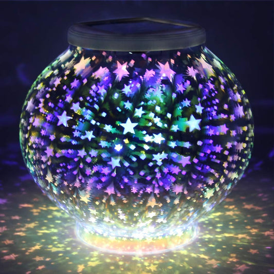 Color Changing Stars Solar Table Light,Solar Goble Lights Outdoor,Solar Balls Light for Garden,Summer Decorations for Outside,Garden Decor,Deck Decorations,Garden Gifts