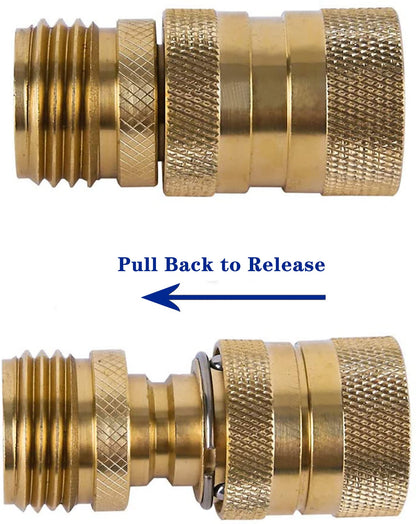 VASLON Garden Hose Quick Connect Fittings Brass Hose Quick Connector Water Hose Connector 3/4" GTH Thread Connector (3 Female Coupler+ 6 Male Nipples)
