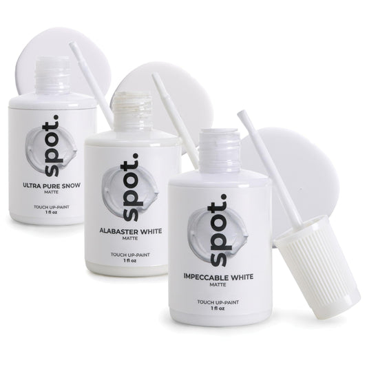 Touch-Up Paint | Matte Finish for Cabinets, Walls, Doors & Furniture | Multi-Tone White Repair Kit | Quick-Dry, Self-Priming, Low-Odor, Eco-Friendly | No-Sanding or Primer Needed | 3 Pack by spot.