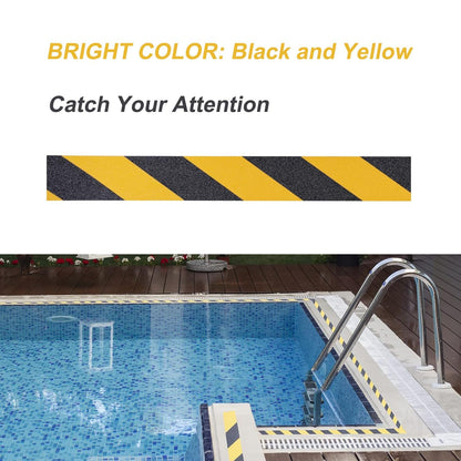 Bligo Anti Slip Safety Grip Tape, 2 Inch x 60 Foot, Non Skid Tread for Stairs, Steps, Floors, Caution Dangerous Zones, Indoor and Outdoor Use (Yellow and Black)