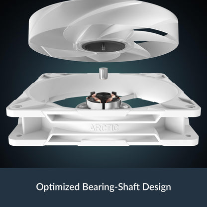 Arctic P14 Pro A-RGB (White) - Powerful Premium Fan, 140 mm PWM Fan with Y-Cable Splitte, 400-2500 RPM, 0 RPM <5% PWM, 5V Digital RGB, Fluid Dynamic Bearing - White