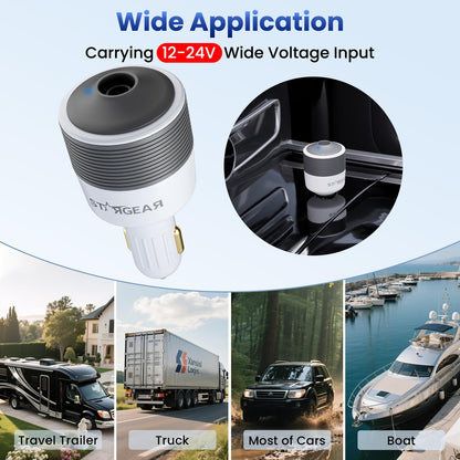 Starlink Mini Car Adapter - 12V to 24V DC Step Up Converter with 60W Car Cigarette Lighter Adapter, Starlink Mini 12V Adapters Supports Official 30M Starlinks Cable