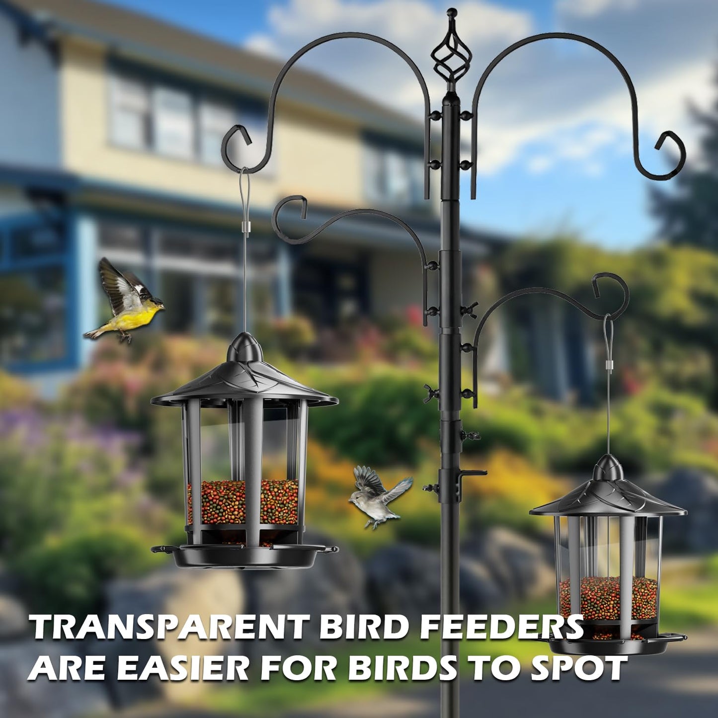Birdream Bird Feeders for Outdoor Hanging, Classic Castle Design Fun Assembly Squirrel Proof Bird Feeders, Attracting Wild Birds Cardinals Goldfinches Chickadees Finches Sparrows