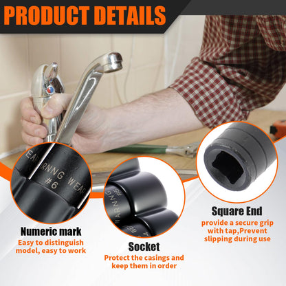 8Pcs Tap Socket Set Use with 1/4" and 3/8" Drive Fit Fractional MCTI Standard Tap Holder Socket Set with Socket Holder for Tight Spaces Machining & Maintenance (8Pcs)