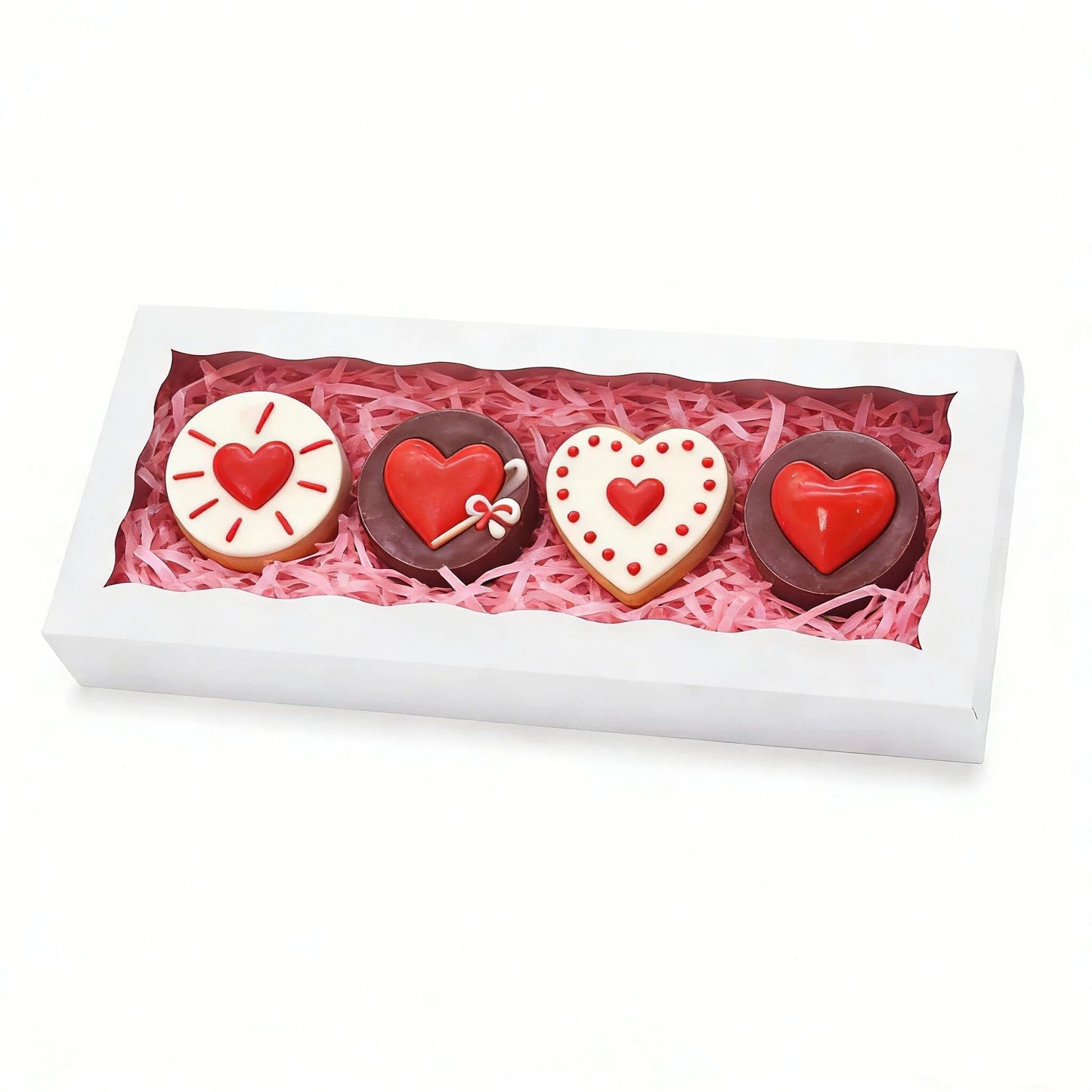XINHPKGG 50pcs Cookie Boxes with window 12 x 5 x 1.5 Inch Bakery Boxes Treat Box Dessert Box for Wedding Party Favors Mother's Day - White