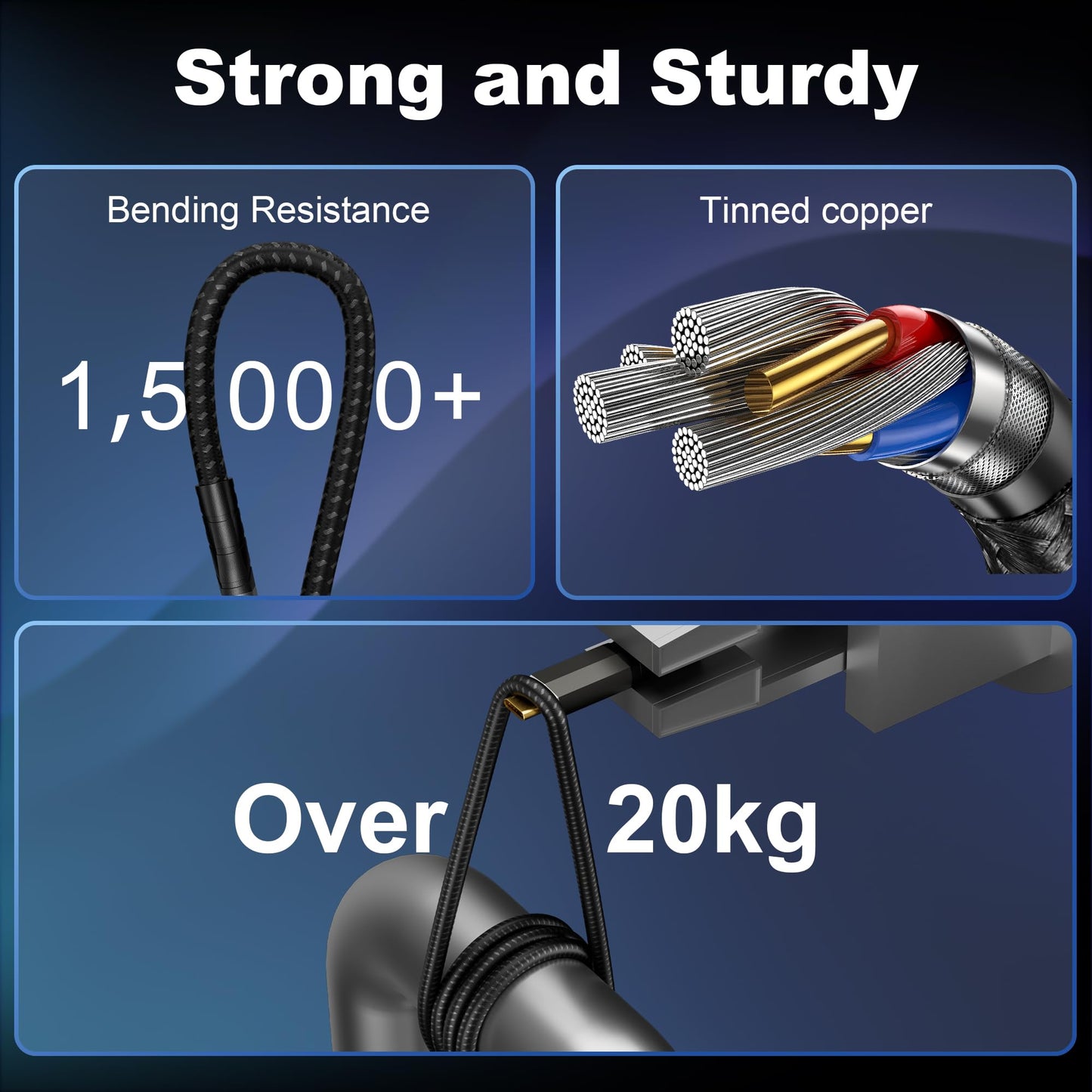 ZIKNYDO USB C Cable 10FT, USBC 3.2 20Gbps Data transfer, 240W Fast Charging Type C to Type C, 4K@144Hz / 60Hz, 8K@30Hz USB C Monitor Video Cable for Thunderbolt 4, MacBook Pro, iPad, Dell XPS, VR (3m)