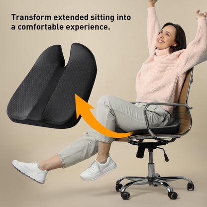 CreekT 2024 Upgraded Car Seat Cushion Pad Foam Heightening Wedge, Coccyx Cushion for Tailbone Pain Lower Back Pain Relief Seat Cushion for Short People Driving, Truck Seat Cushion for Office Chair