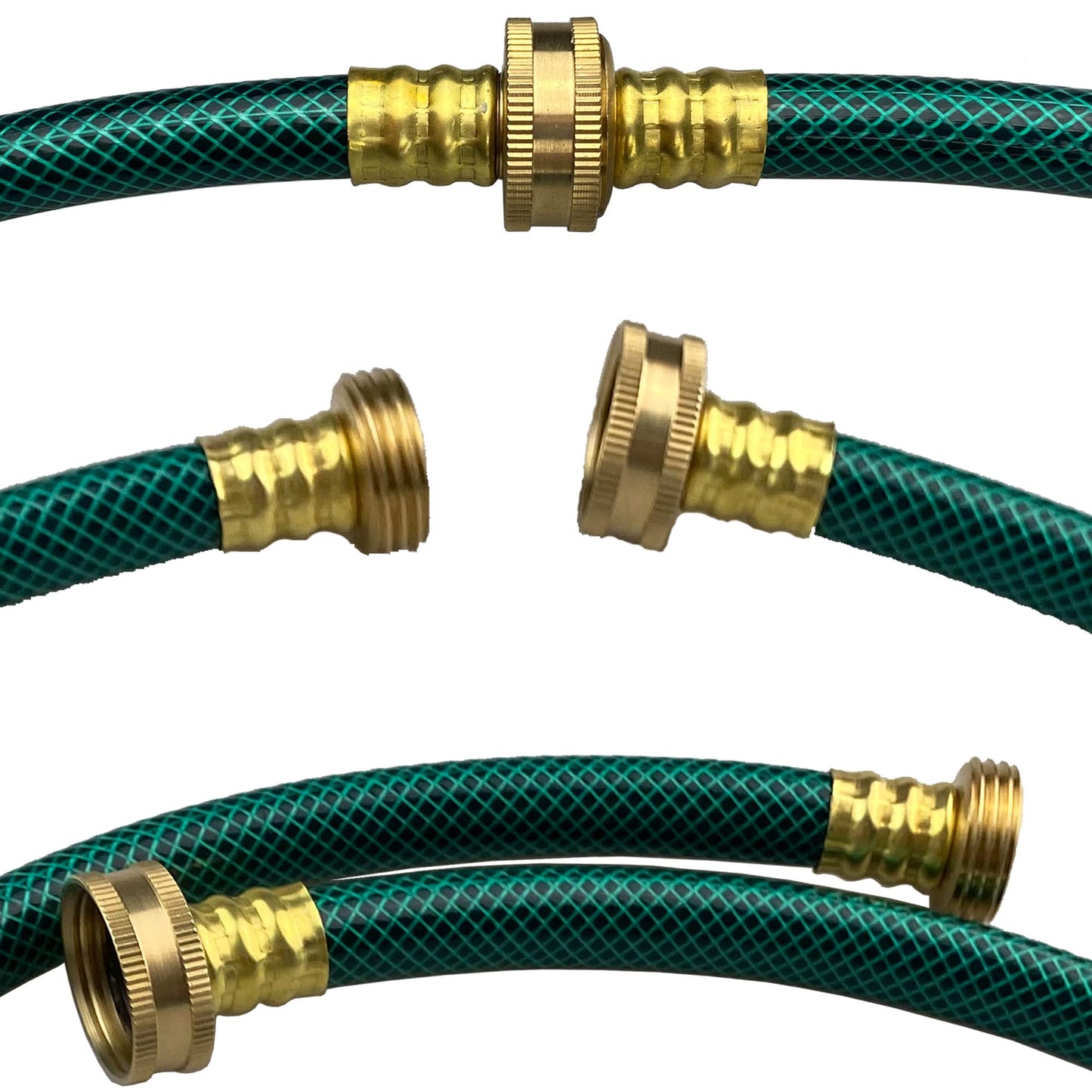 Darnassus PVC Garden Hose 1/2 Inch Green Heavy Duty Water Hose with Solid Brass Fittings,No Leaking, Flexible,for outdoors,Lawns,Patio (15 FT, Green, Brass Fittings)