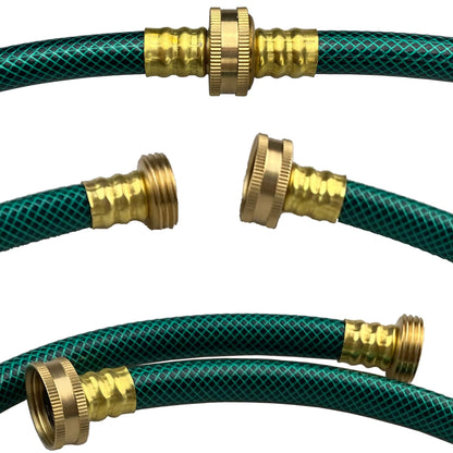 Darnassus PVC Garden Hose 1/2 Inch Green Heavy Duty Water Hose with Solid Brass Fittings,No Leaking, Flexible,for outdoors,Lawns,Patio (15 FT, Green, Brass Fittings)