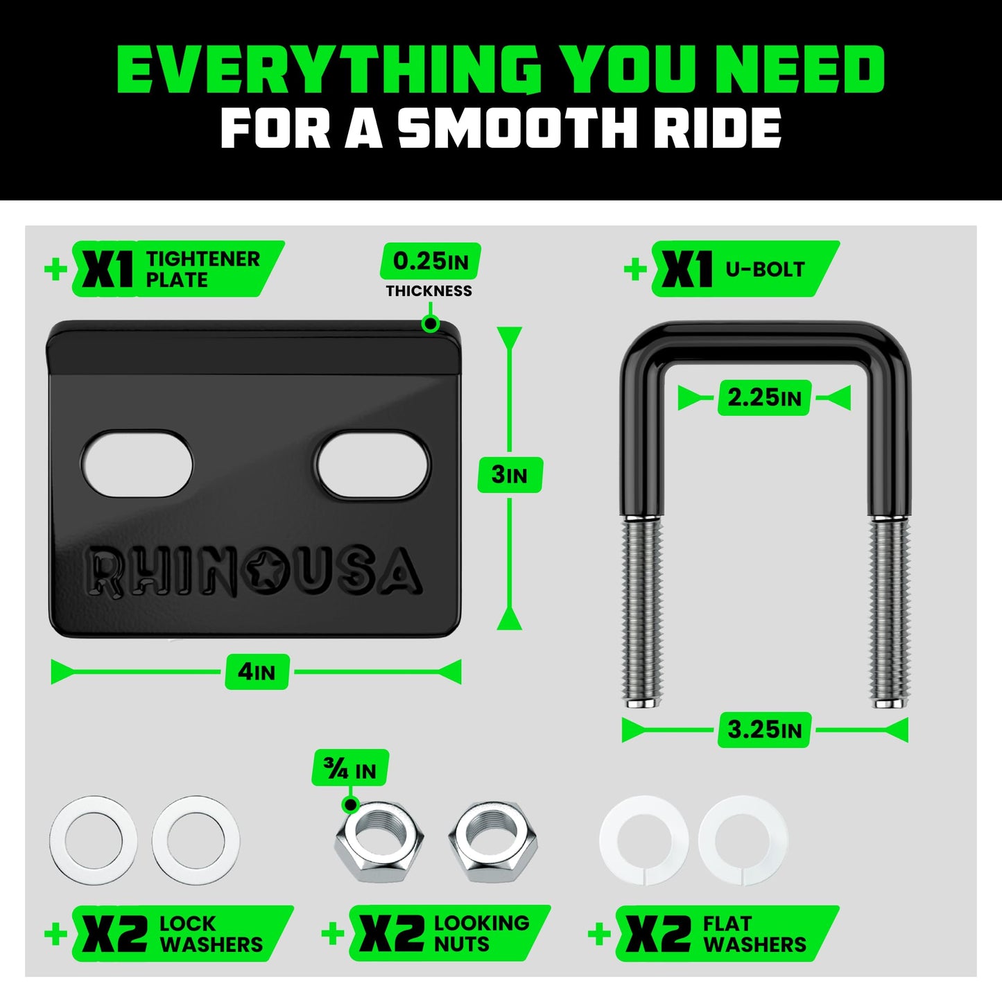 Rhino USA Hitch Tightener Anti Rattle Clamp (for 2 inch Hitches) Heavy Duty Steel Trailer Hitch Stabilizer - Weatherproof Protective Anti-Rust Silencer for Bike Rack, Hitch Receiver & More!