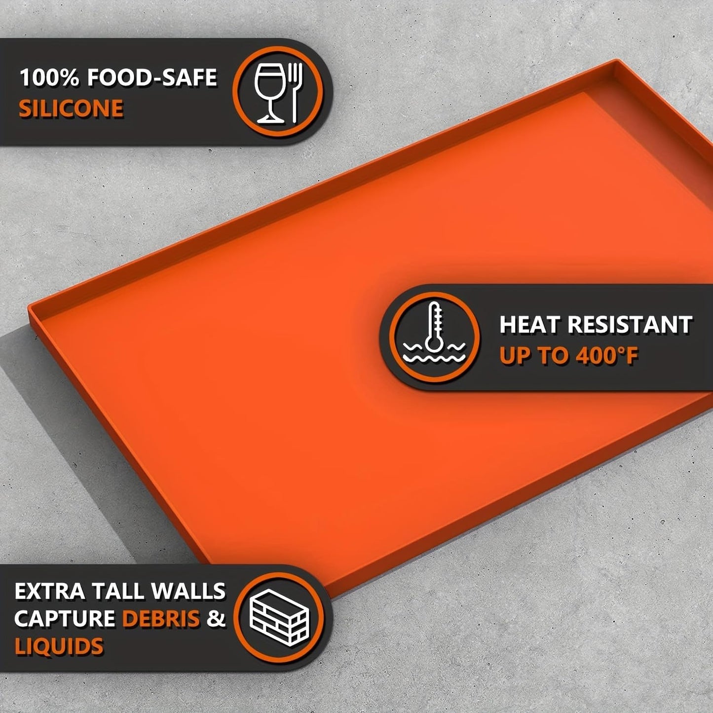 Silicone Griddle Mat for 36" Blackstone Gas Grill, Heavy Duty & Reusable Buddy Pad for Outdoor Barbecue, BBQ Tools Accessories Protective Cover (Orange, 36 Inches)