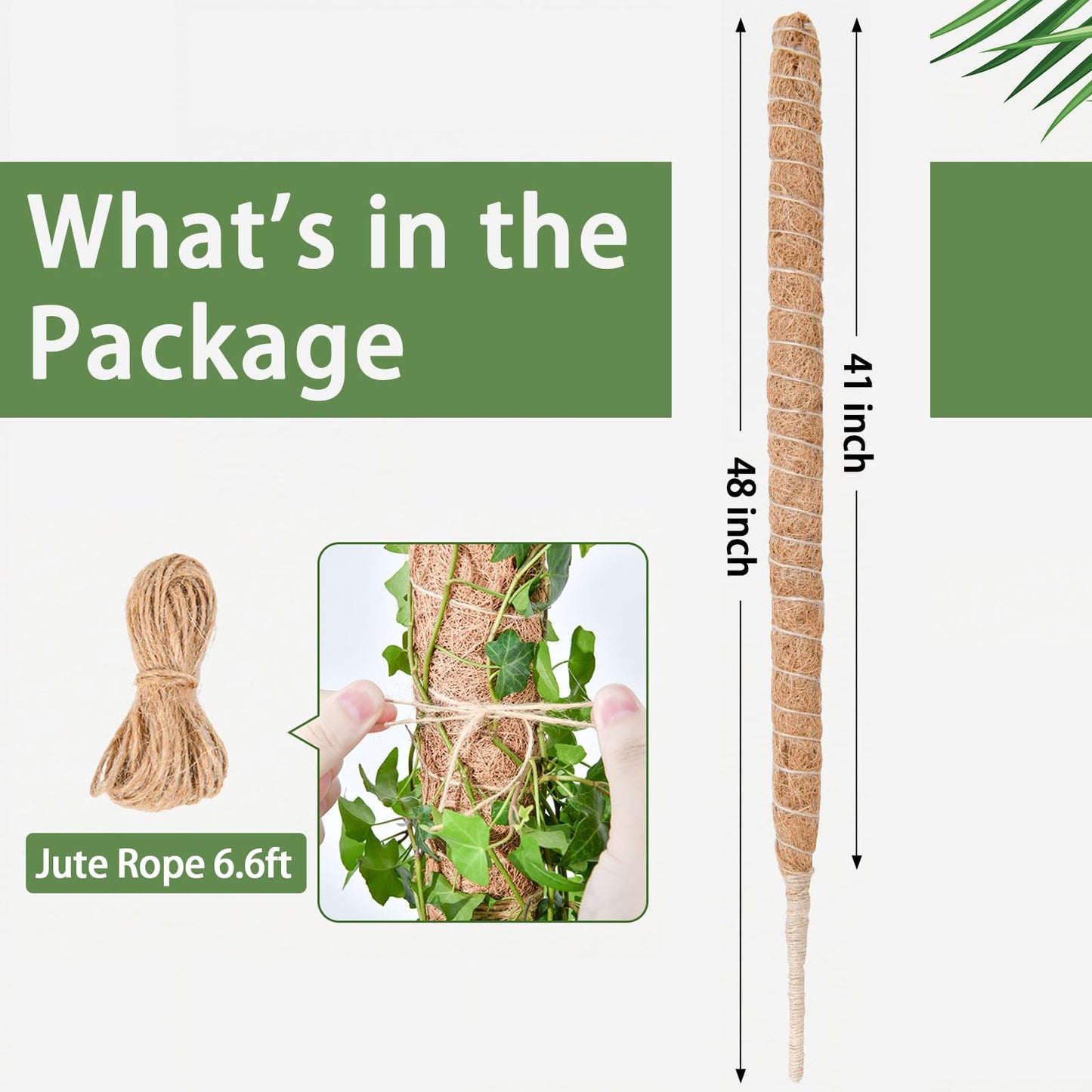 Bendable Moss Pole for Plants, SproutMaven 2 x 48 Inch Monstera Plant Stakes for Climbing Plants