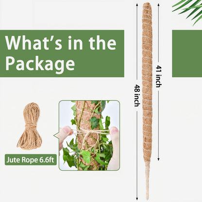 Bendable Moss Pole for Plants, SproutMaven 2 x 48 Inch Monstera Plant Stakes for Climbing Plants