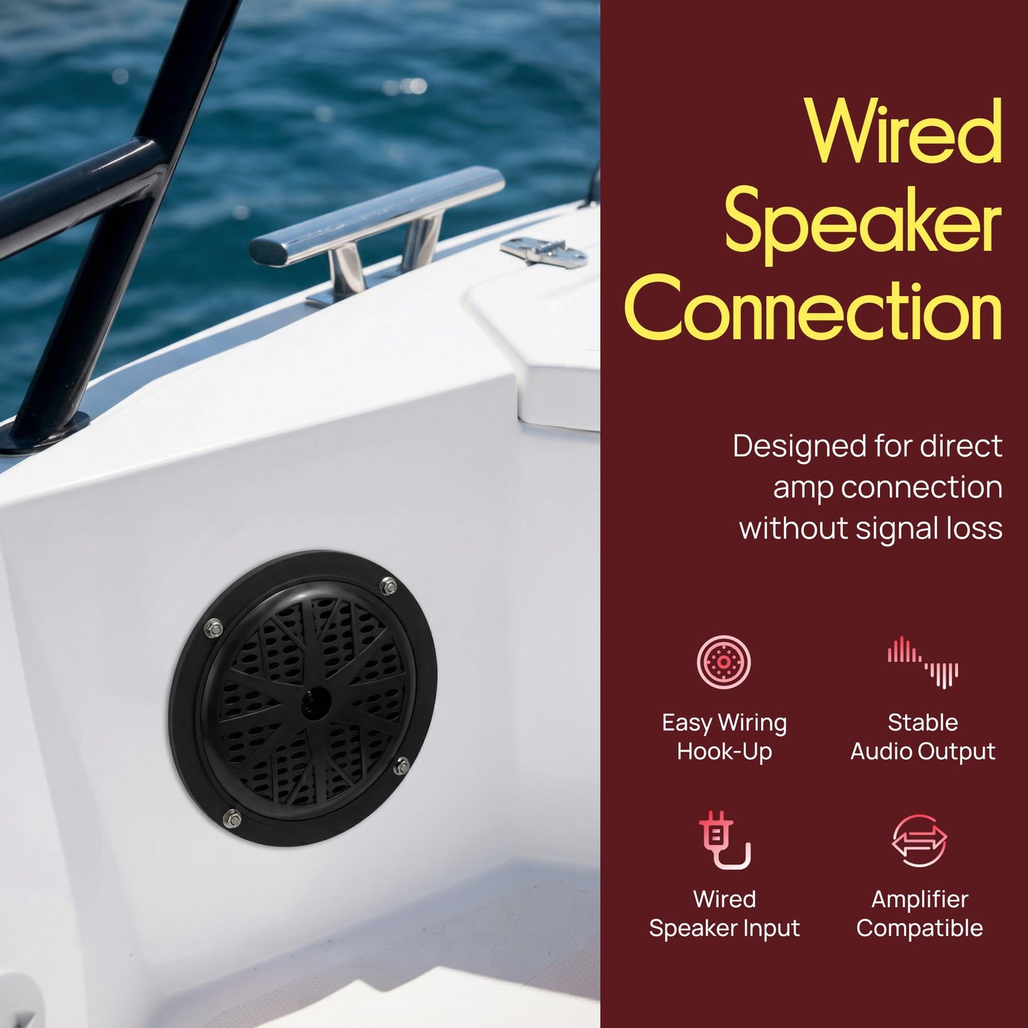 4 Inch Dual Marine Speakers - Waterproof and Weather Resistant Outdoor Audio Stereo Sound System with Polypropylene Cone, Cloth Surround and Low Profile Design - 1 Pair - PLMR41B (Black)
