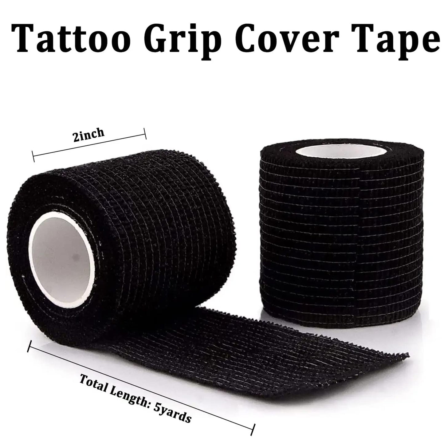 Self Adhesive Tape, CINRA 24 Pack 2” x 5 Yards Self-Adherent Cohesive Tape Tattoo Grip Wrap Cover Strong Sports Tape, Self-Adhesive Bandage Rolls Athletic Tape