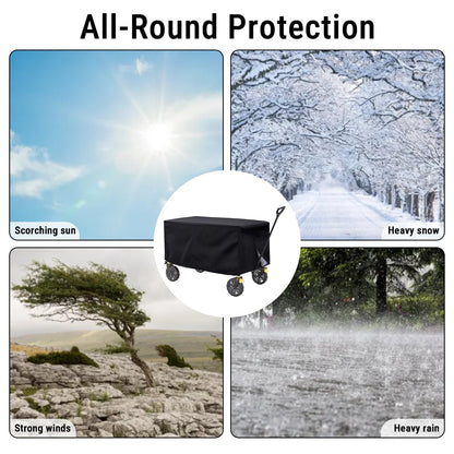 Rain Cover for Wagon Stroller, Waterproof Wagon Cover Professional Dustproof Protective UV Resistance Folding Wagon Rain Cover for Outdoor Camping Garden(97*56*51cm)