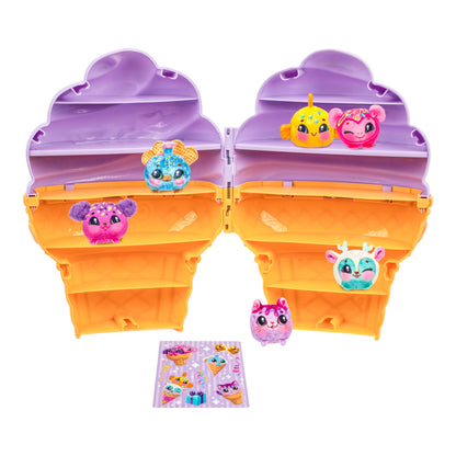 Cookeez Makery Yum Yumz Collector's Case, A Giant Ice Cream Case That Can Store 36 Yum Yumz! Includes 6 Exclusive Plush Plus A Fun Sticker Sheet To Decorate With, Play, Display And Store Away