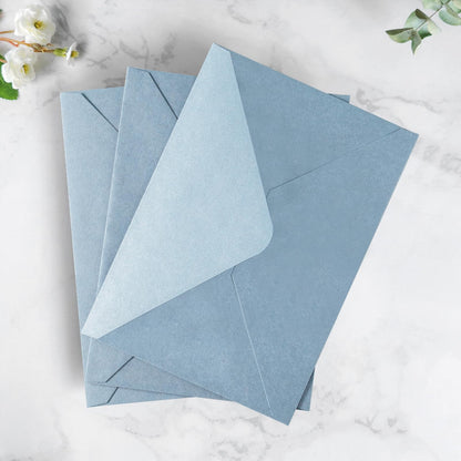 PONATIA 50 PCS A7 Envelopes, 5.25 x 7.25'' Matte Dusty Blue Envelopes For 5x7'' Weddings Invitation Cards, Christmas Gift Cards, Acrylic Invitations, Photos and Any 5x7" Inserts