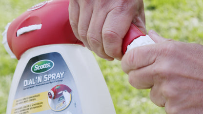 Scotts Dial N Spray Hose-End Sprayer with Accu-Set Dial: Precise Weed, Bug & Fungus Application, No Mix, No Measure, 25 ft Jet Spray, Ergonomic Trigger