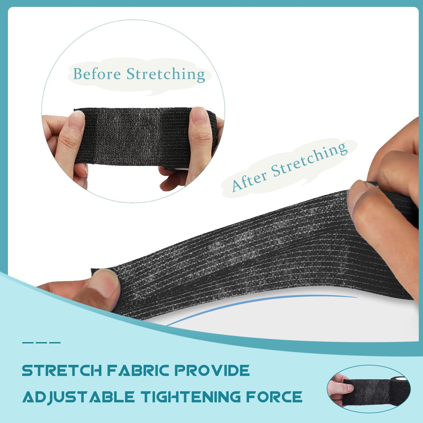 WZPB Tattoo Grip Tape - 24 Pack Grip Wrap Cover Disposable Tape Self-Adhesive Bandage Grip Tape for Tattoo Machine 2" x 5 Yards Black