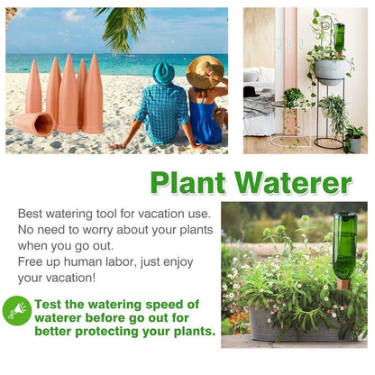 6PCS Plant Self Watering Spikes Wine Bottle Stake Automatic Terracotta Watering Stakes for Vacation Plant Watering Device Self Irrigation Watering System for Indoor & Outdoor Plants