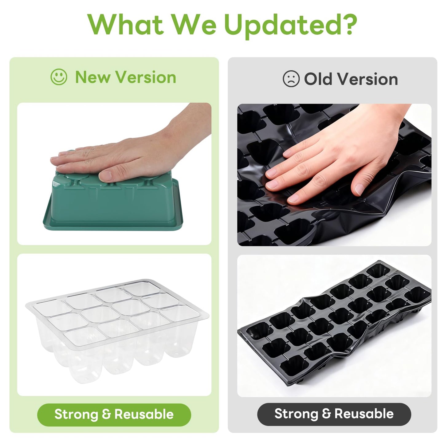 10-Pack Seed Starter Tray (120 Cells) Reusable Plant Starter Kit with Adjustable Humidity Domes, 12-Cell Seedling Trays, Complete Germination Station, Mini-Serre, Plateau de semis for Indoor Gardening