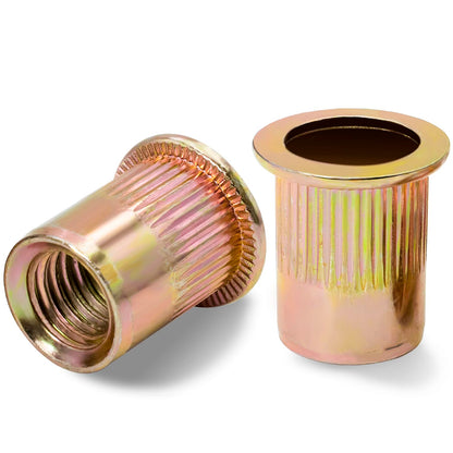 Vifmy SAE Rivet Nut Assortment Kit(240Pcs),#6-32#8-32#10-24 1/4"-20 5/16"-18 3/8"-16 UNC Rivnut Threaded Insert Nut Set,Zinc Plated Finish Carbon Steel Nutsert