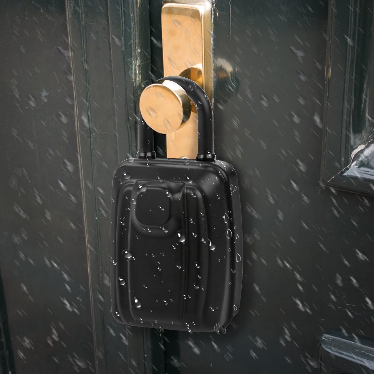 Cididu Key Lock Box for Outside, Waterproof Key Lockbox with 12-Digit Push Button Combination and Removable Shackle, Resettable Code Keys Safe Storage Box for Door Handle, House, Retail Store, Garage