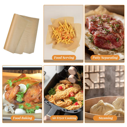 200 Pcs Unbleached Parchment Paper Baking Sheets, 12x16 Inch Baking Paper, Precut Non-Stick Parchment Sheets for Baking, Cooking, Grilling, Air Fryer and Steaming, Precut Silicone Baking Paper