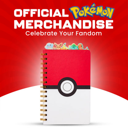 Silver Buffalo Pokemon Pokeball Starters Spiral Tabbed Notebook, 8 x 5 Inches