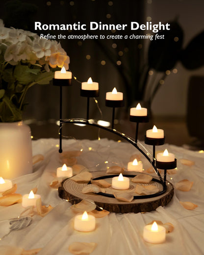 BEICHI 50 Pack Battery Flicker Tealights, Long Last 200+ Hours, Flameless Fake Candle Bright Realistic for Christmas, Romantic Night, Wedding Decoration
