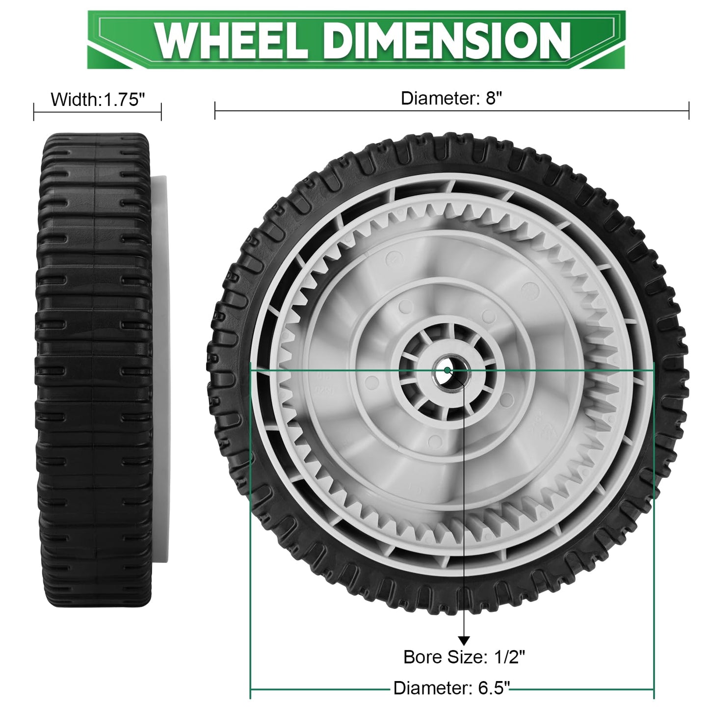 734-04581 634-0190A Front Drive Wheels Fit for MTD, Yard Man, Crafts man, Huskee, Yard Machines Self Propelled Walk-Behind Lawn mower （2 Pack）