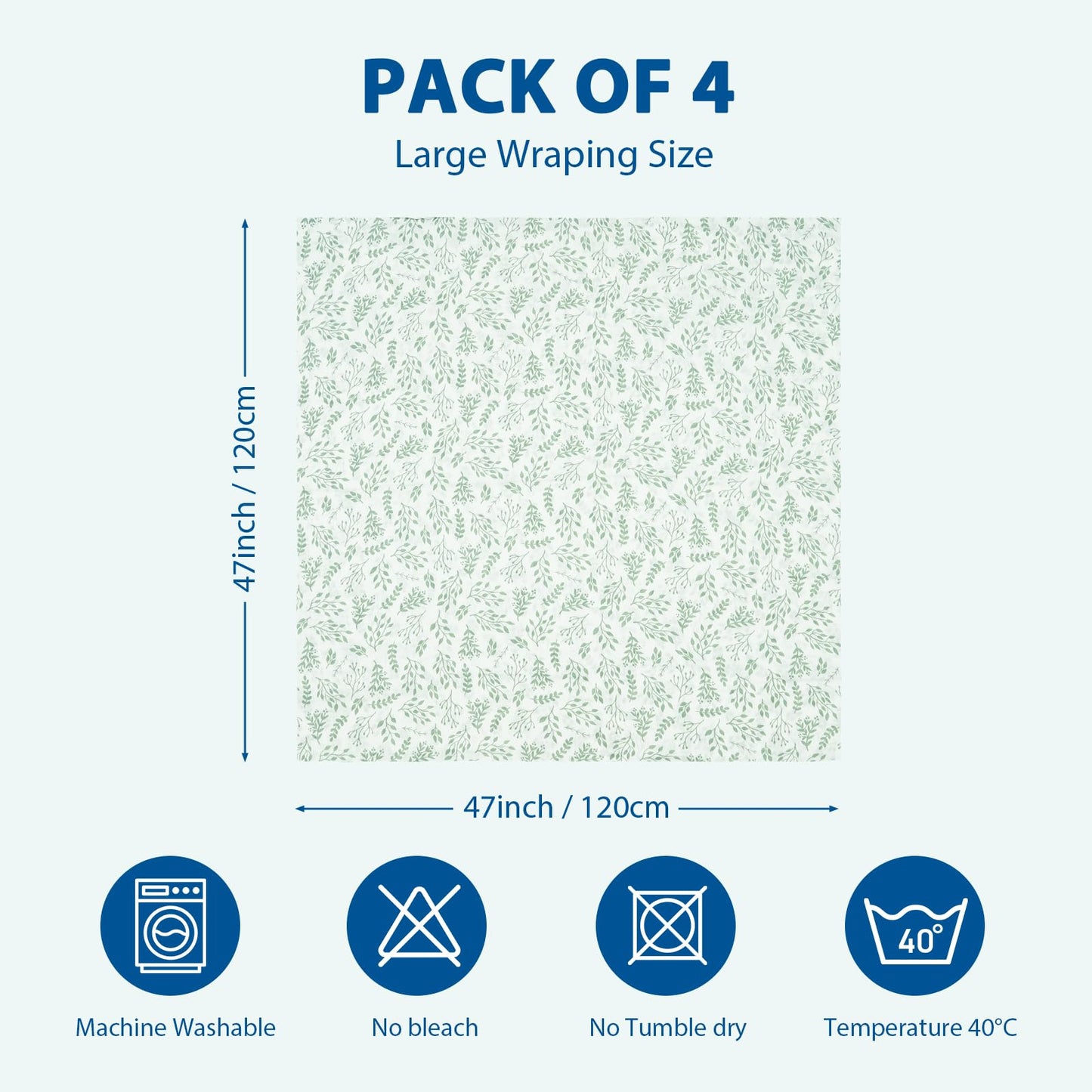Yoofoss Muslin Swaddle Blankets, 4 Pack Receiving Blankets for Boys and Girls, 47 x 47 Inches Muslin Baby Blankets Soft Breathable - Green