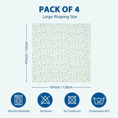 Yoofoss Muslin Swaddle Blankets, 4 Pack Receiving Blankets for Boys and Girls, 47 x 47 Inches Muslin Baby Blankets Soft Breathable - Green