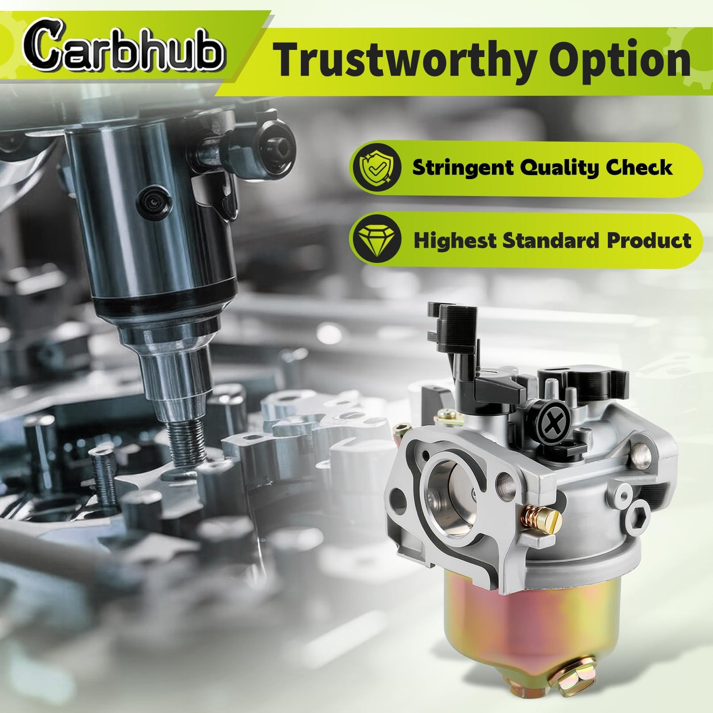 Carbhub GX160 Carburetor for Honda GX120 GX140 GX160 GX168 GX200 5HP 5.5HP 6.5HP Engine with Air Filter Spark Plug Fuel Filter Replaces 16100-ZH8-W61 16100-ZE1-814 16100-ZE1-825