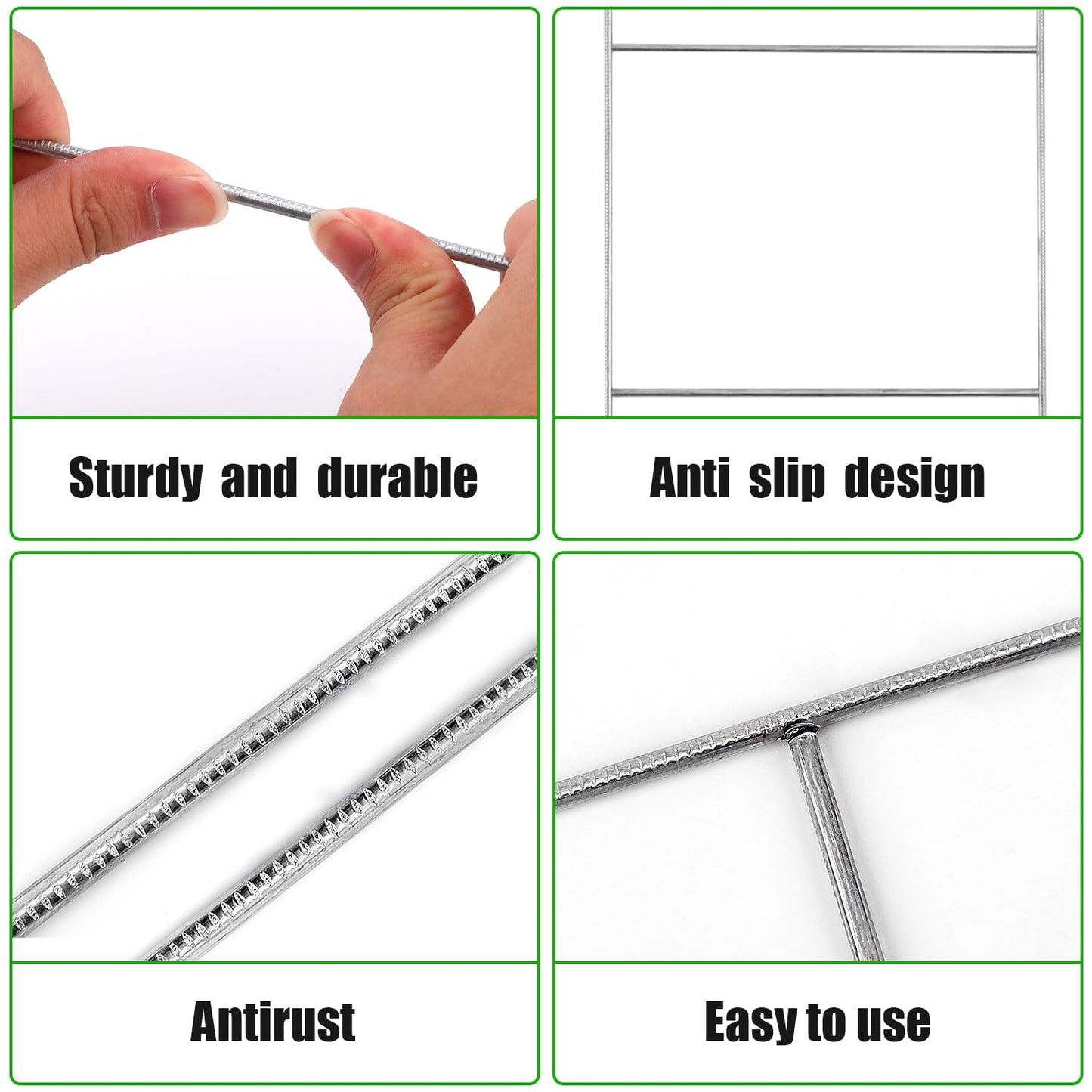10pcs H Frame Wire Stakes, 16.5x7 Inch Heavy Duty Metal Yard Sign Stakes for Billboards and Signage Holders