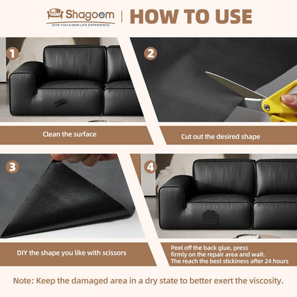 Shagoom Leather Repair Kit, 17X79 inch Self Adhesive Leather Patch Waterproof, DIY Large Vinyl Patches for Couches, Furniture, Kitchen Cabinets, Wall （Gray, 17X79 inch）