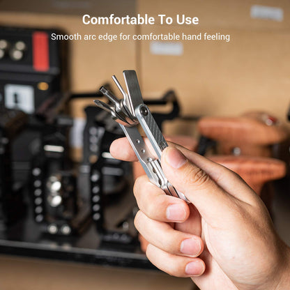 SMALLRIG Folding Tool Set with Screwdrivers and Hex Key Wrenches, Seven Functional Tools Included (Silver) - AAK2213D