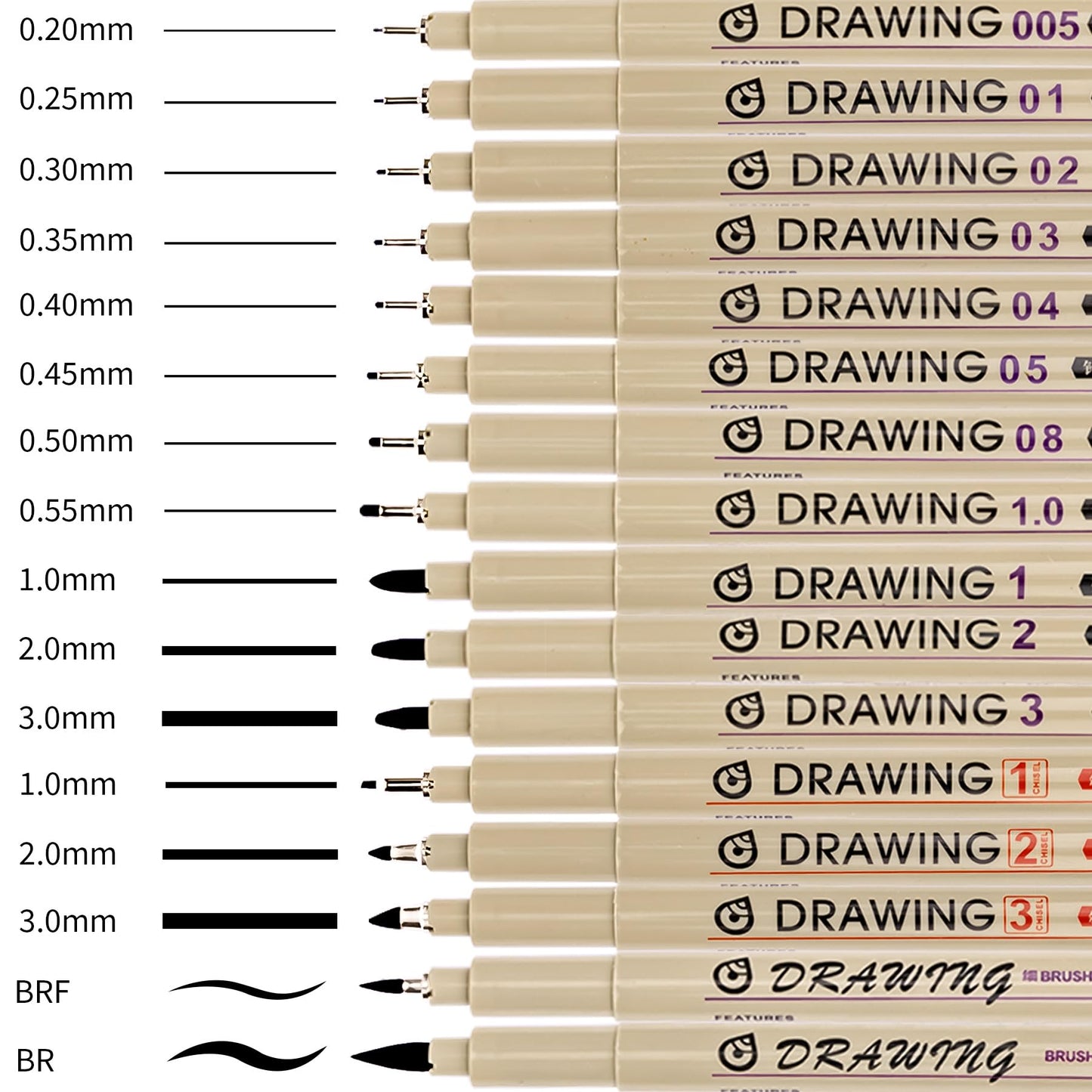 Toptime Fineliner Pens, 16 Pack Micro Pen Black Fine Tips Markers, Technical Drawing Pens for Artist No Bleed Calligraphy Pens, Waterproof Archival Ink Pen for Journaling, Illustration, Sketching