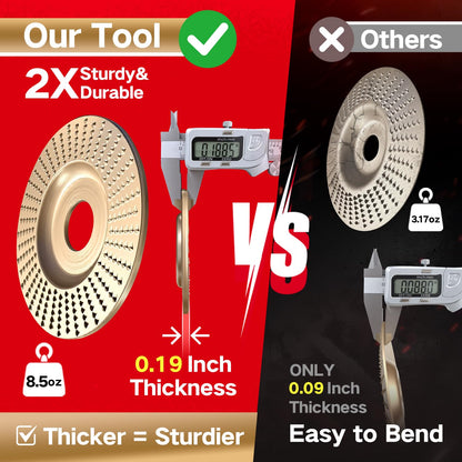 Pomsare Wood Carving Disc Set, 5PCS Wood Grinding Wheel for 4 or 4 1/2 Angle Grinder, Stump Grinder Shaping Discs for Cutting Polishing