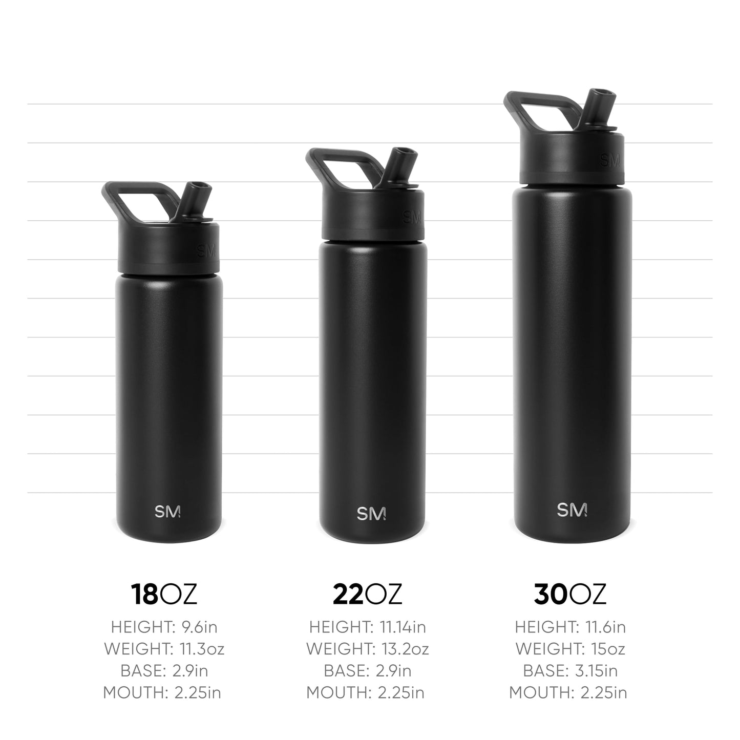 Simple Modern Kids Water Bottle with Straw Lid Vacuum Insulated Stainless Steel Metal Bottles | Reusable Leak Proof BPA-Free Flask for School | Summit Collection | 18oz, Winter White
