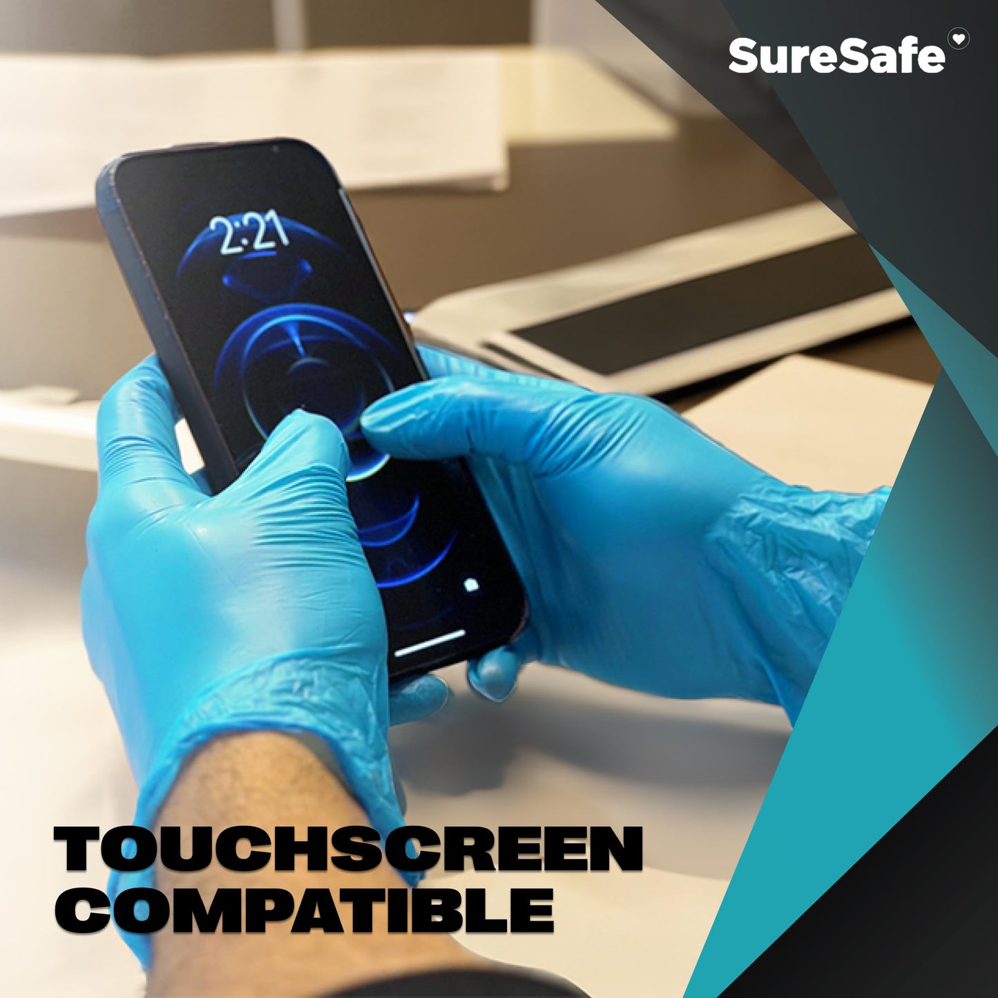 [200 Pack] SURESAFE 3 Mil Vinyl Nitrile Blend Disposable Gloves Medium, Power & Latex Free, For Food Prep, Drawing, Dishwashing, Hair Dye, Kitchen, Painters, Cleaning
